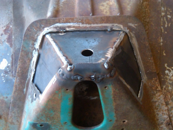Cab mount inner layer welded in