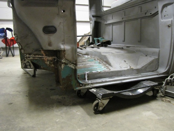 Side view of new floor on driver side