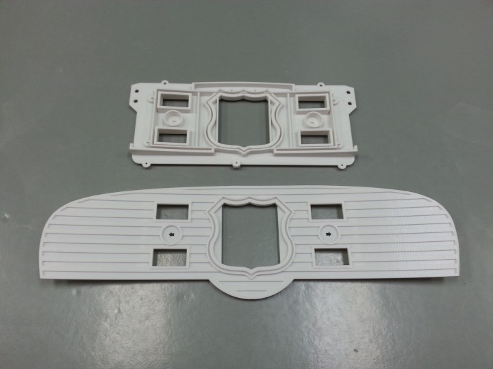 Front and back panels of the FDM speedometer panel