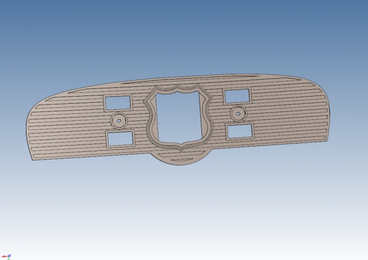 3D CAD of custom 66 F100 speedometer panel insert